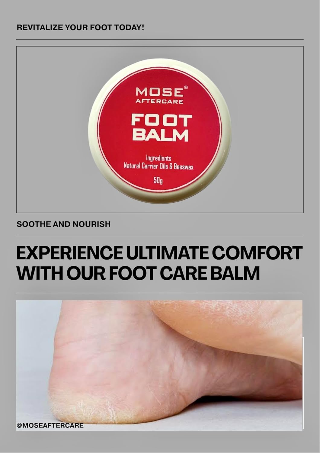 Mose Aftercare Foot Care Balm (50g) 100% Organic & Hand Made