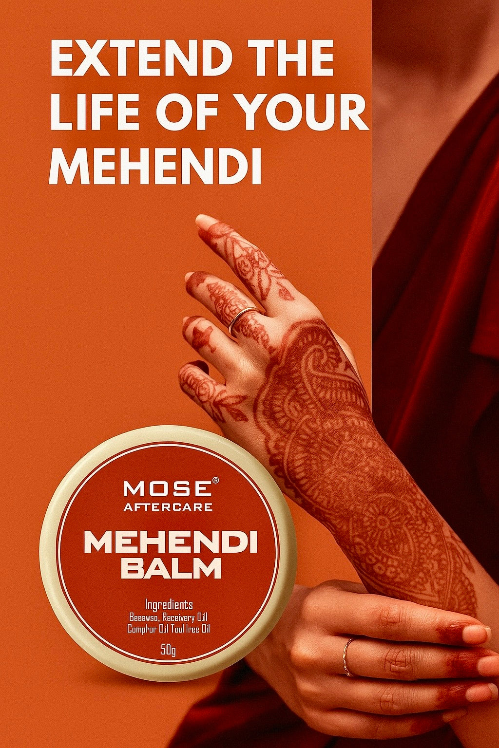 Mose Aftercare Mehendi Care Balm (50g) 100% Organic & Hand Made