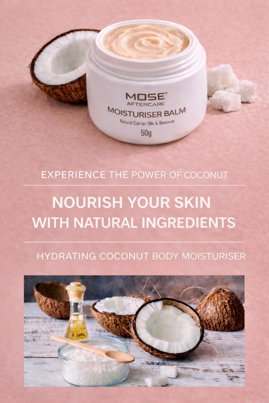 Mose Aftercare Body Moisturiser Balm (50g) 100% Organic & Hand Made