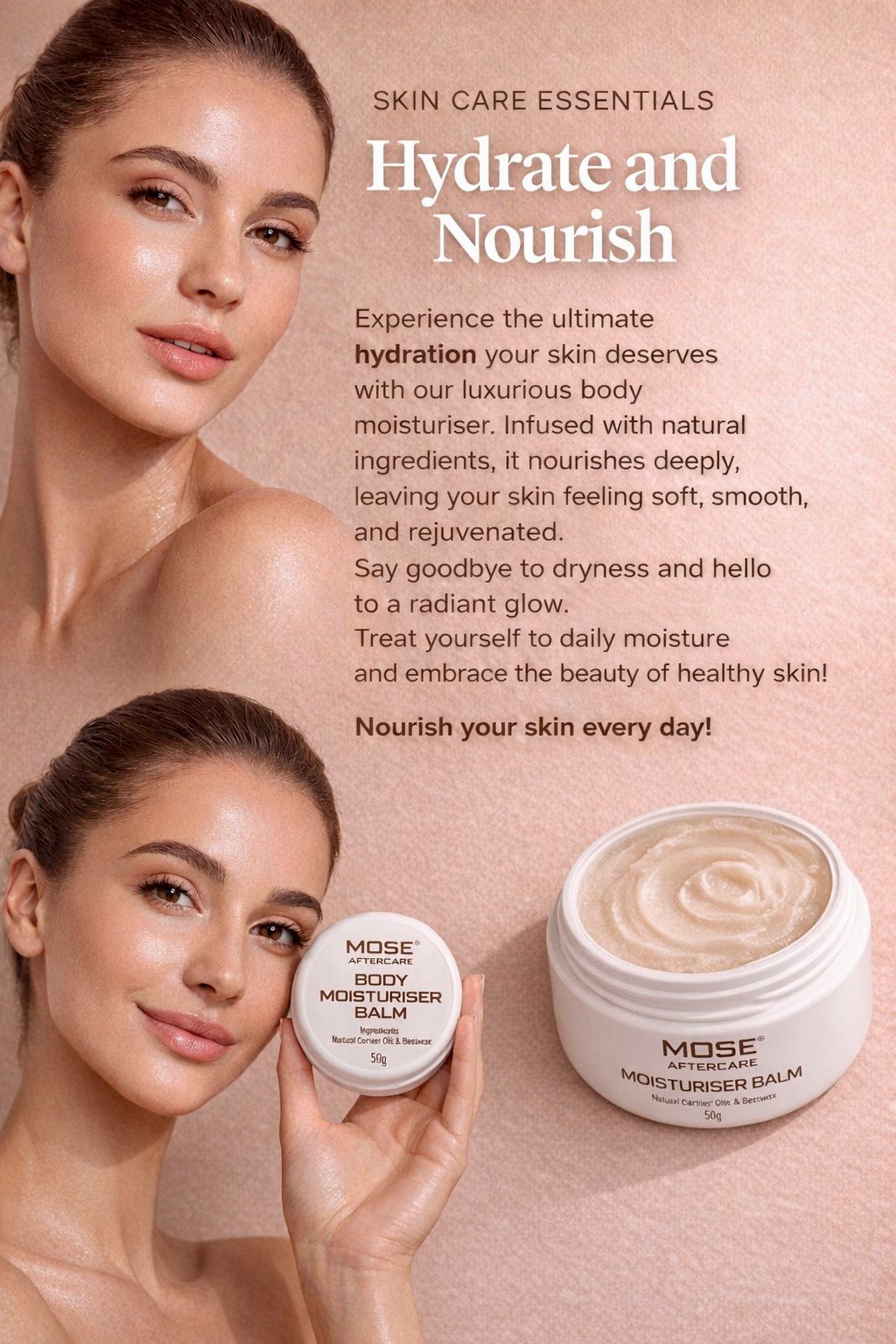 Mose Aftercare Body Moisturiser Balm (50g) 100% Organic & Hand Made